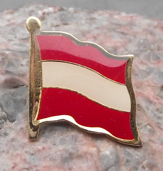 Austria Austrian Waving National Flag Triband Clasp Pin Badge