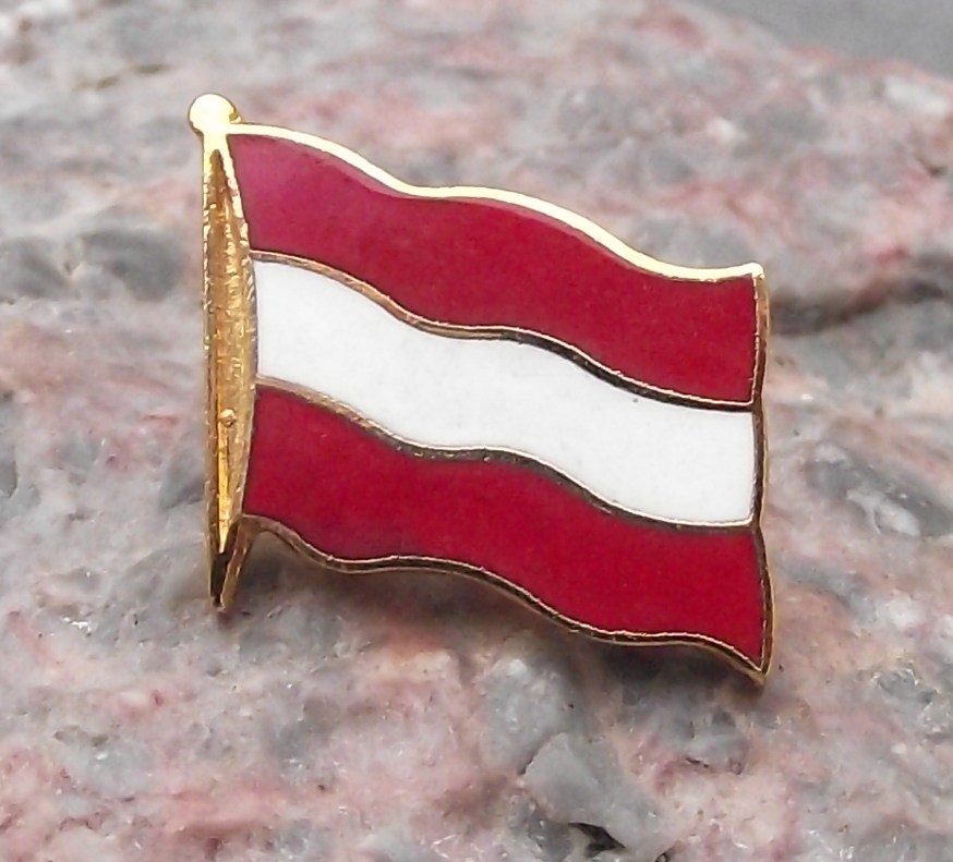 Vintage Austria Austrian Waving National Flag Triband Clasp Enamel Pin Badge