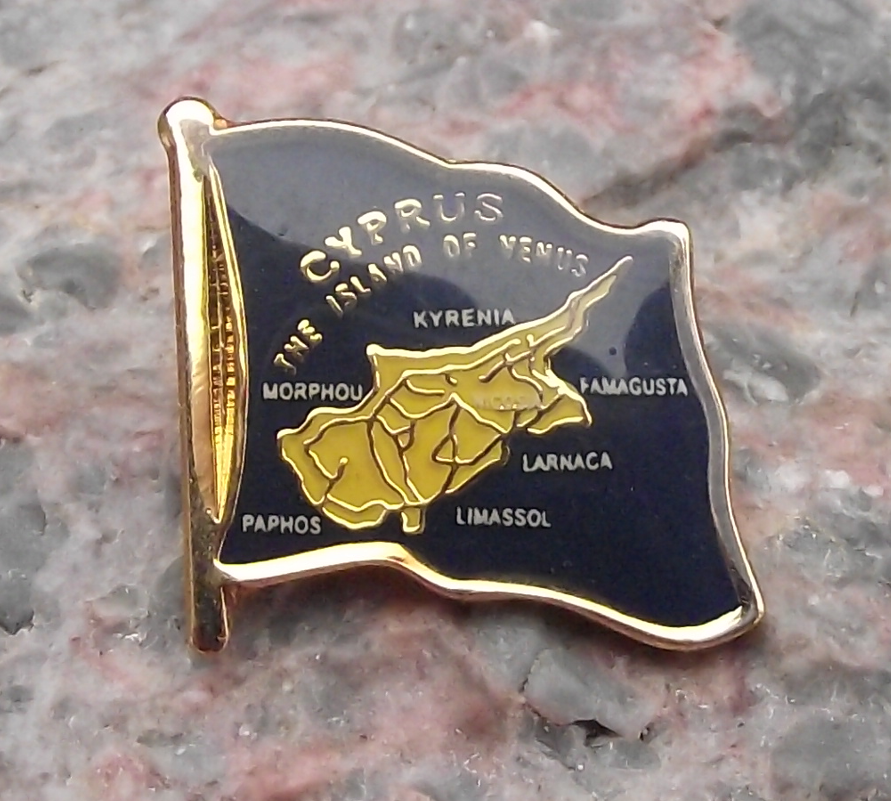 Cyprus The Island of Venus Tourist Souvenir Flag Pin Badge