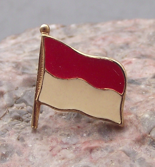 Vintage Official National Flag of Monaco or Indonesia Pin Badge