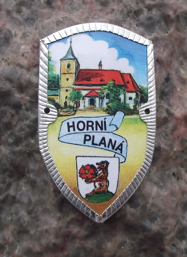 Vintage Horni Plana Southern Bohemia Stocknagel Walking Stick Metal Plate