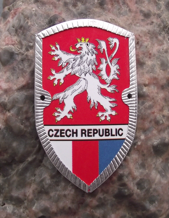 Vintage Czech Republic Lion Emblem  Stocknagel Walking Stick Metal Plate