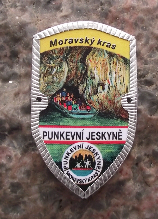 Vintage Punkva Cave System Moravia Karst Stocknagel Walking Stick Metal Plate