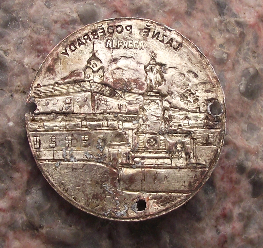 Vintage Podebrady Spa Lazne Stocknagel Walking Stick Metal Plate