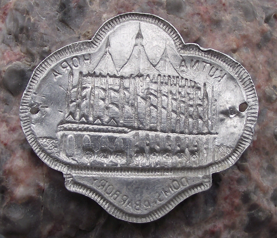 Vintage Kutna Hora St Barbara Church Stocknagel Walking Stick Metal Plate