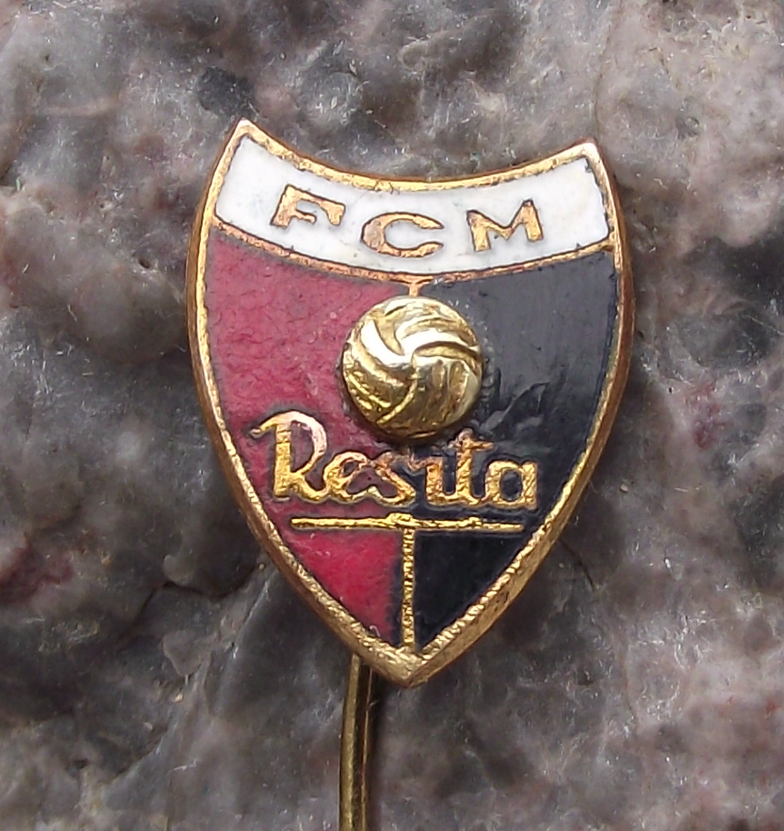 Vintage CSM Reșița Football Club Romania Soccer Pin Badge