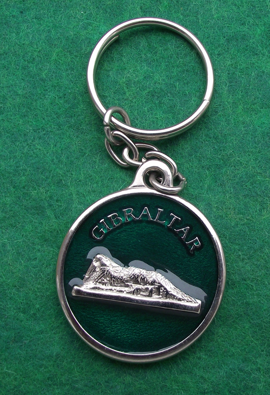 Vintage Rock of Gibraltar Crest Coat of Arms Key Chain Keyring
