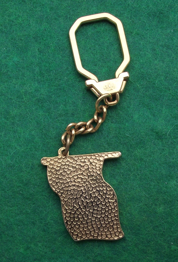 Vintage Flag of Turkey Crescent Moon and Star Key Chain Keyring