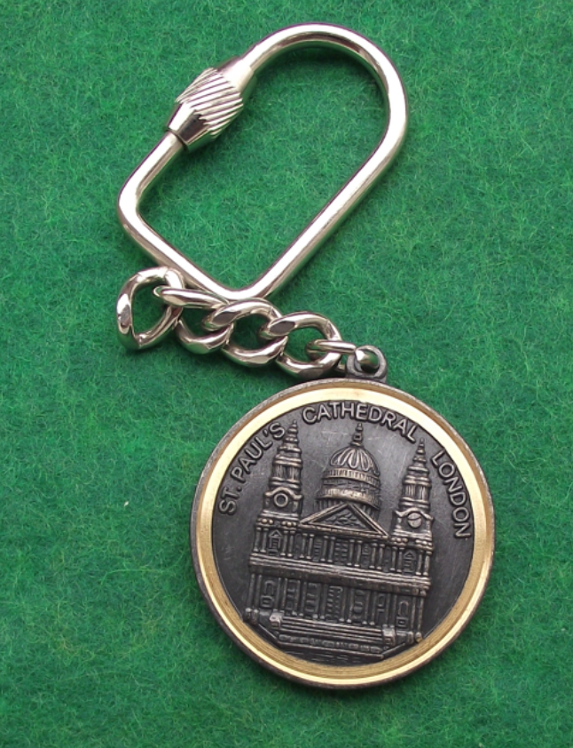 Vintage Big Ben St Pauls Cathedral London Key Chain Keyring