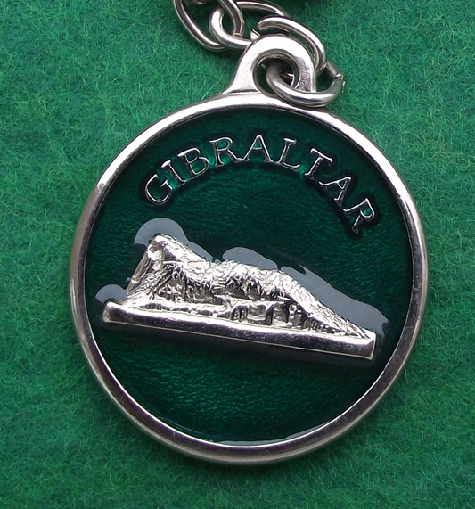 Vintage Rock of Gibraltar Crest Coat of Arms Key Chain Keyring
