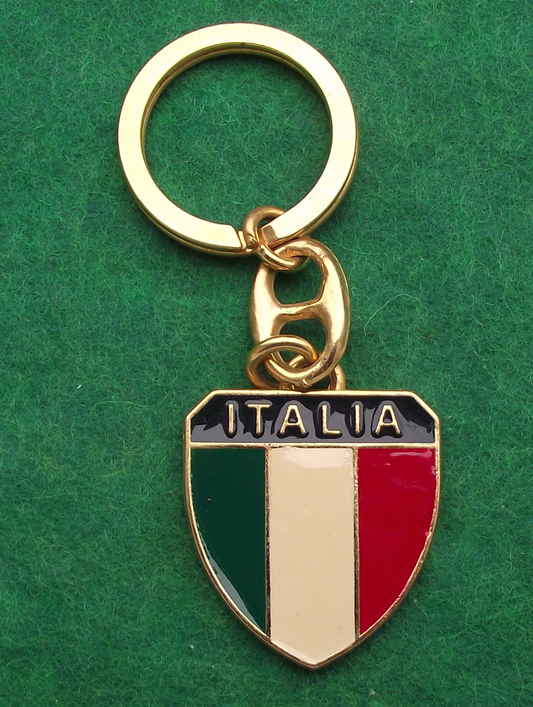 Vintage Flag of Italy Green White Red Italia Key Chain Keyring