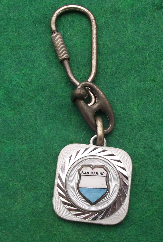 Vintage Flag of San Marino Crest Key Chain Keyring