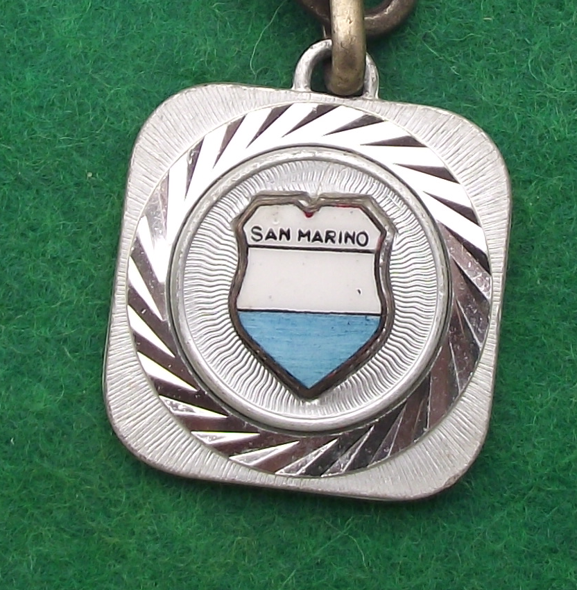 Vintage Flag of San Marino Crest Key Chain Keyring