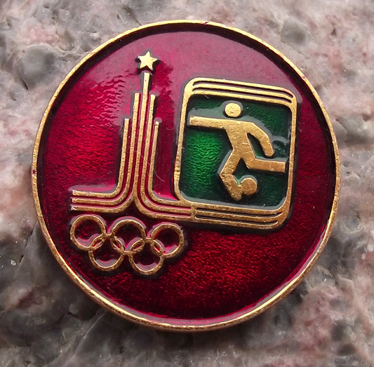1980 Moscow Russian Olympic Games Football Official Soccer Player Pin Badge