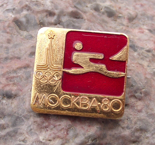 1980 Moscow Summer Olympic Games Yacht Sailing Boat Water Sports Event Pin Badge