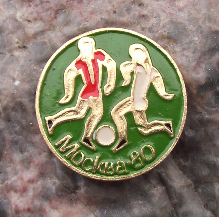1980 Moscow 80 Russia Summer Olympic Games Football Soccer Event Pin Badge