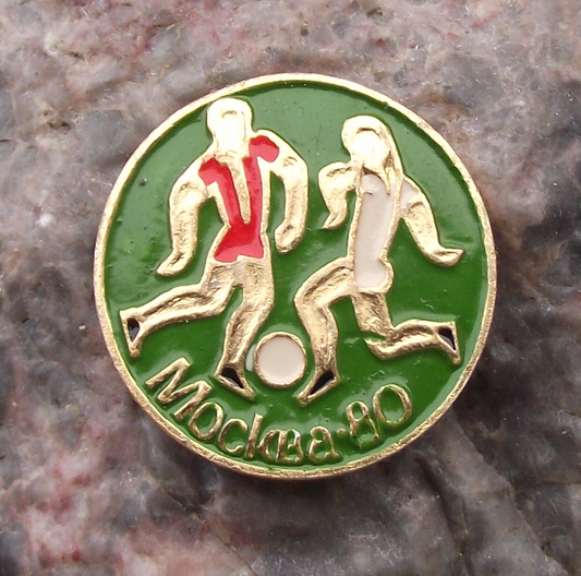 1980 Moscow 80 Russia Summer Olympic Games Football Soccer Event Pin Badge