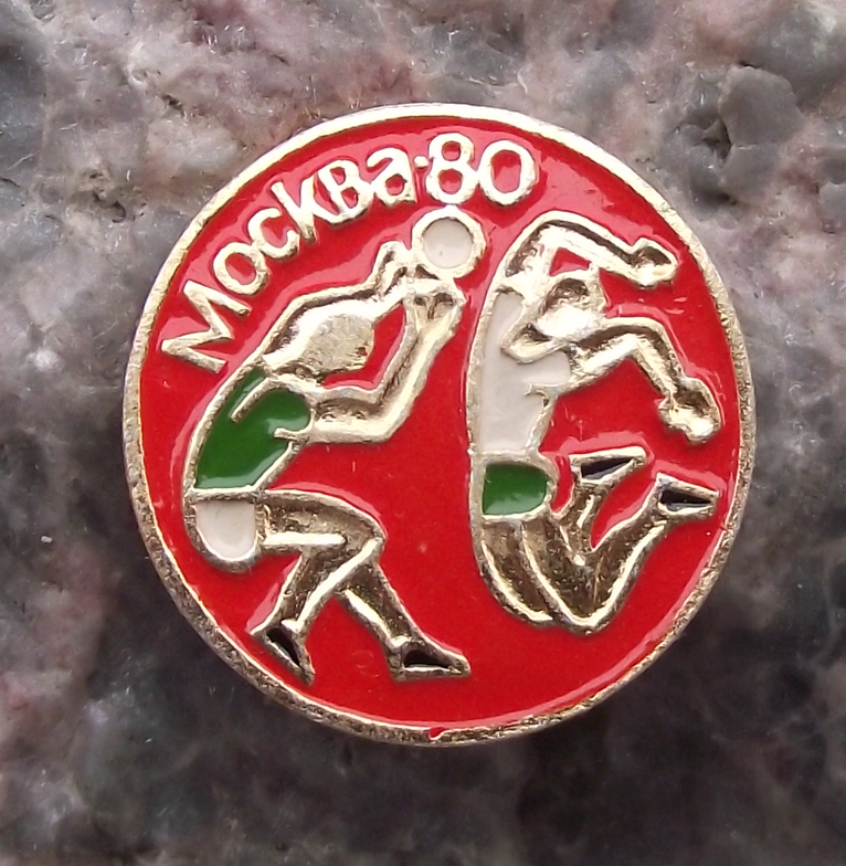 1980 Moscow 80 Russia Summer Olympic Games Volleyball Volley Ball Pin Badge