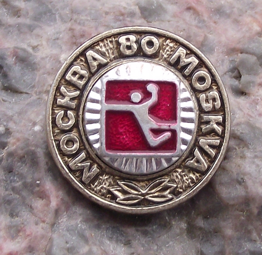 1980 Moscow Soviet Summer Olympic Games Handball Hand Ball Event Pin Badge