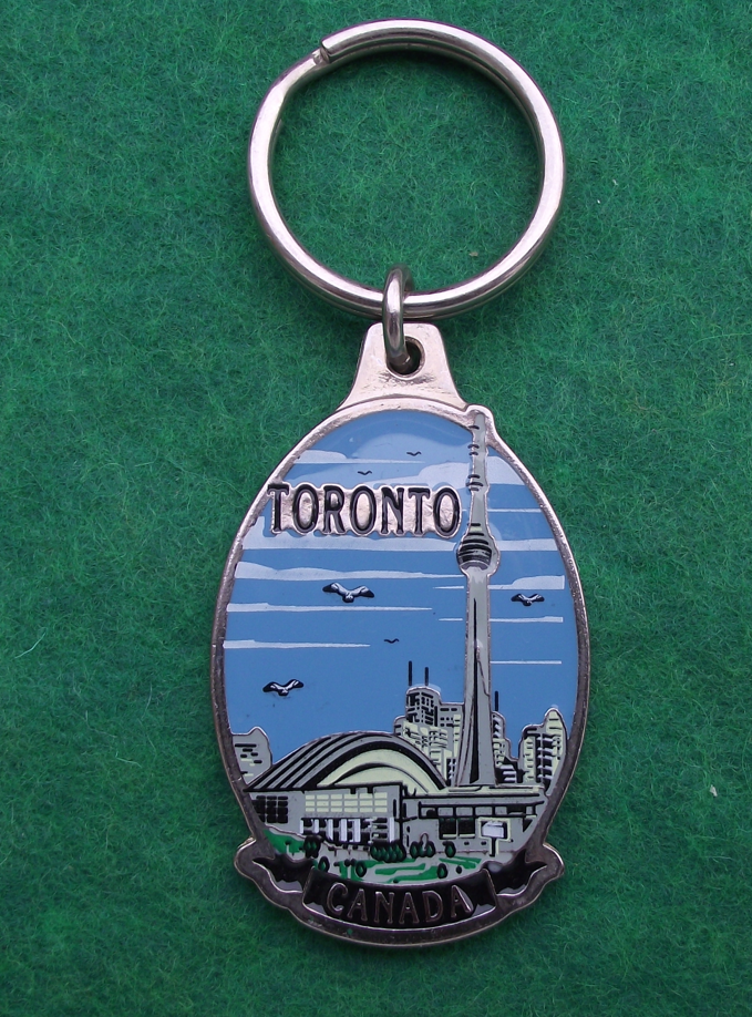 Vintage Toronto Canada CN Tower SkyDome Stadium Key Chain Keyring