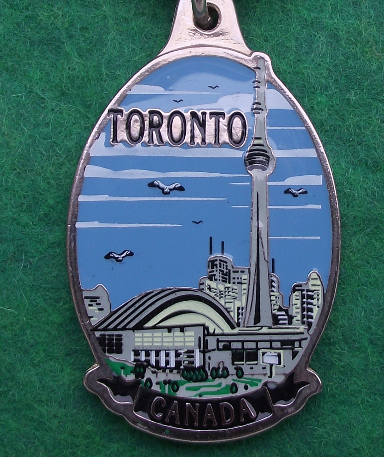 Vintage Toronto Canada CN Tower SkyDome Stadium Key Chain Keyring