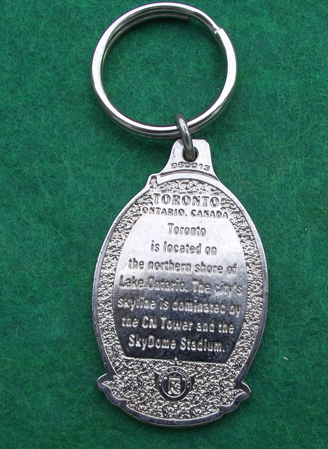 Vintage Toronto Canada CN Tower SkyDome Stadium Key Chain Keyring