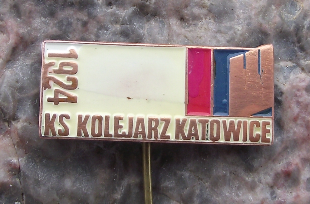 Vintage KS Kolejarz Katowice Football Club Poland Pin Badge
