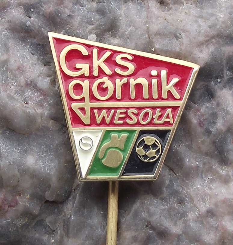 Vintage GKS Górnik Wesoła Poland Football Club Pin Badge