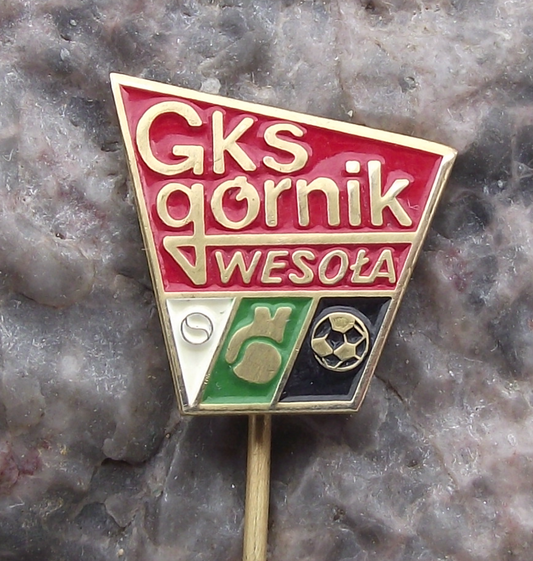 Vintage GKS Górnik Wesoła Poland Football Club Pin Badge