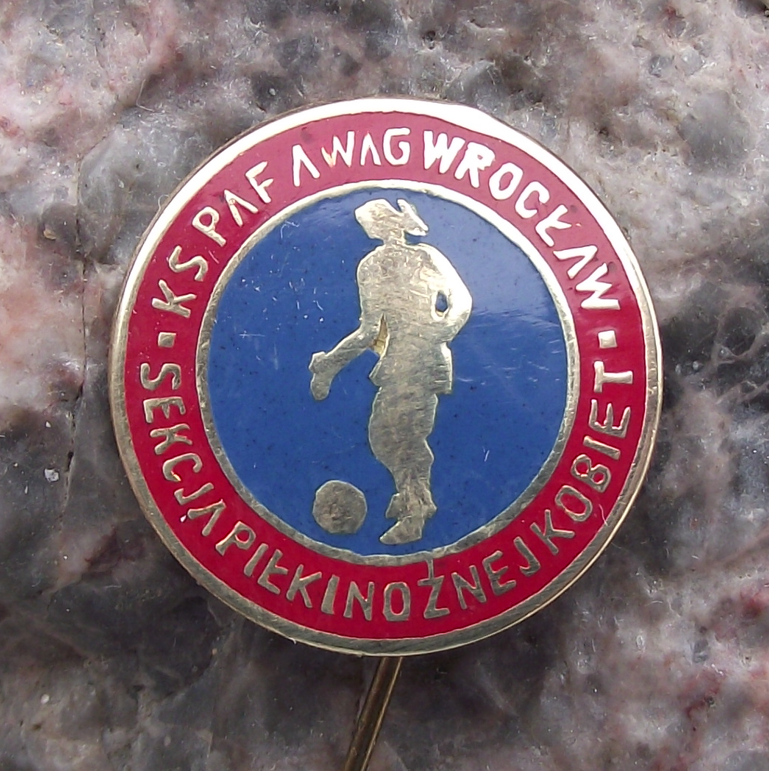 Vintage KS Pafawag Wrocław Poland Womens Football Club Pin Badge