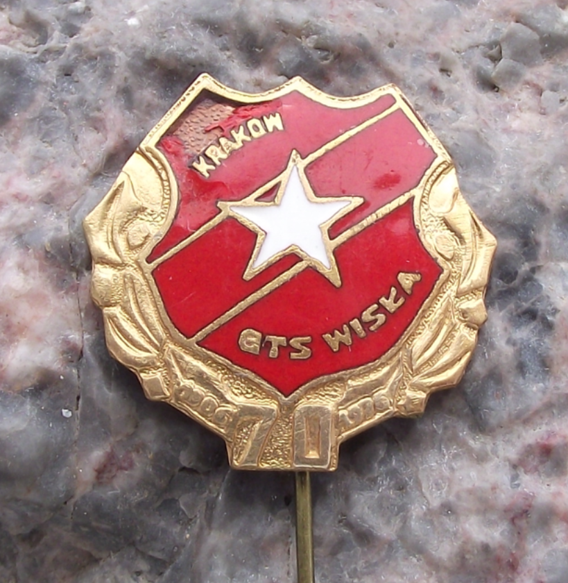1976 GTS Wisła Kraków 70th Anniversary Poland Football Club Pin Badge
