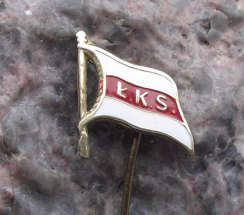 Vintage  ŁKS Łódź Poland Football Club Flag Pin Badge