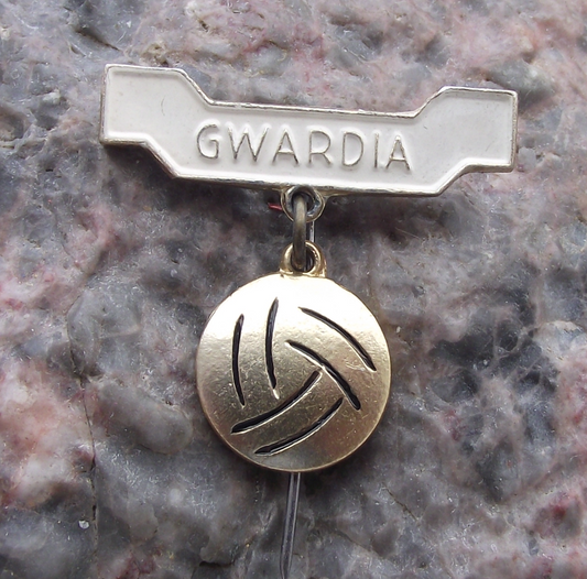 Vintage Gwardia Warsaw Poland Polish Football Club Pin Badge