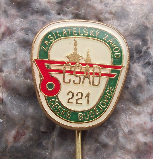 Vintage Ceske Budejovice CSAD Route 221 State Bus Coach Transport Pin Badge