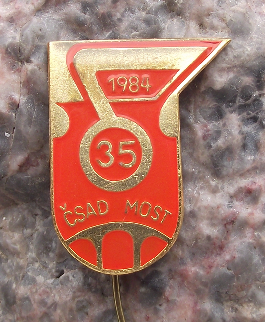 1984 City of Most CSAD Bus Coach Transport Firm 35th Anniversary Pin Badge