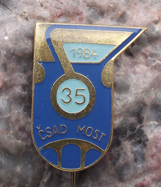 1984 City of Most CSAD Bus Coach Transport Firm 35th Anniversary Pin Badge