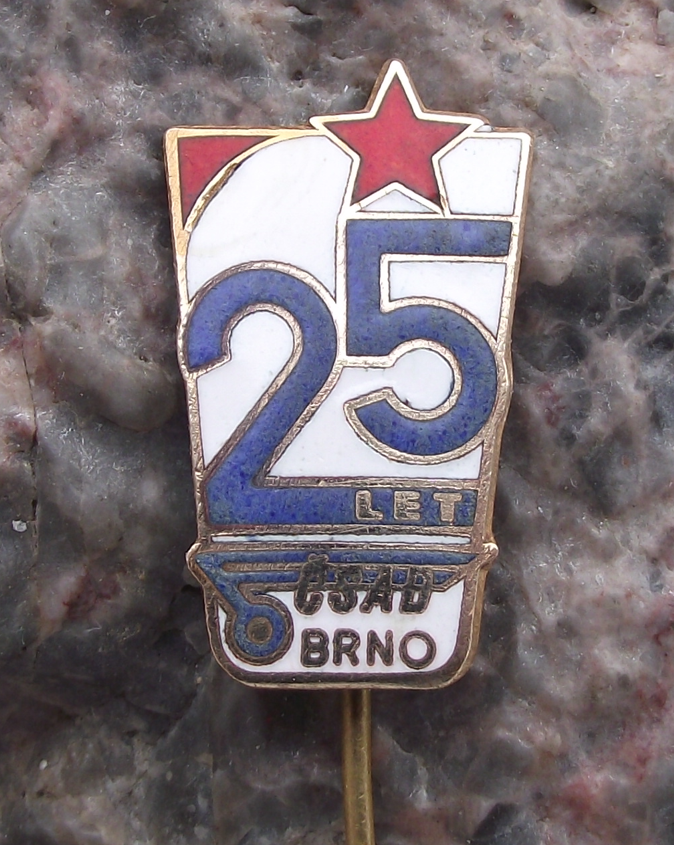 1974 Czechoslovakia Brno City CSAD State Bus Company 25th Anniversary Pin Badge