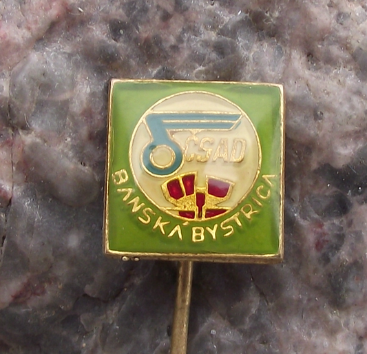 Vintage Banska Bystrice Czechoslovakia CSAD Bus Coach Transport Firm Pin Badge
