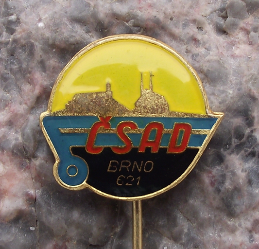 Vintage Brno CSAD Route 621 State Bus Coach Czech Transport Company Pin Badge
