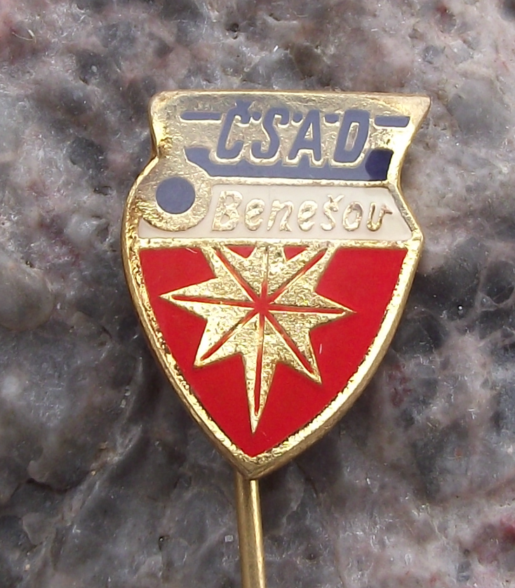 Vintage Benesov CSAD Czech Bus Coach Transport Advertising Pin Badge