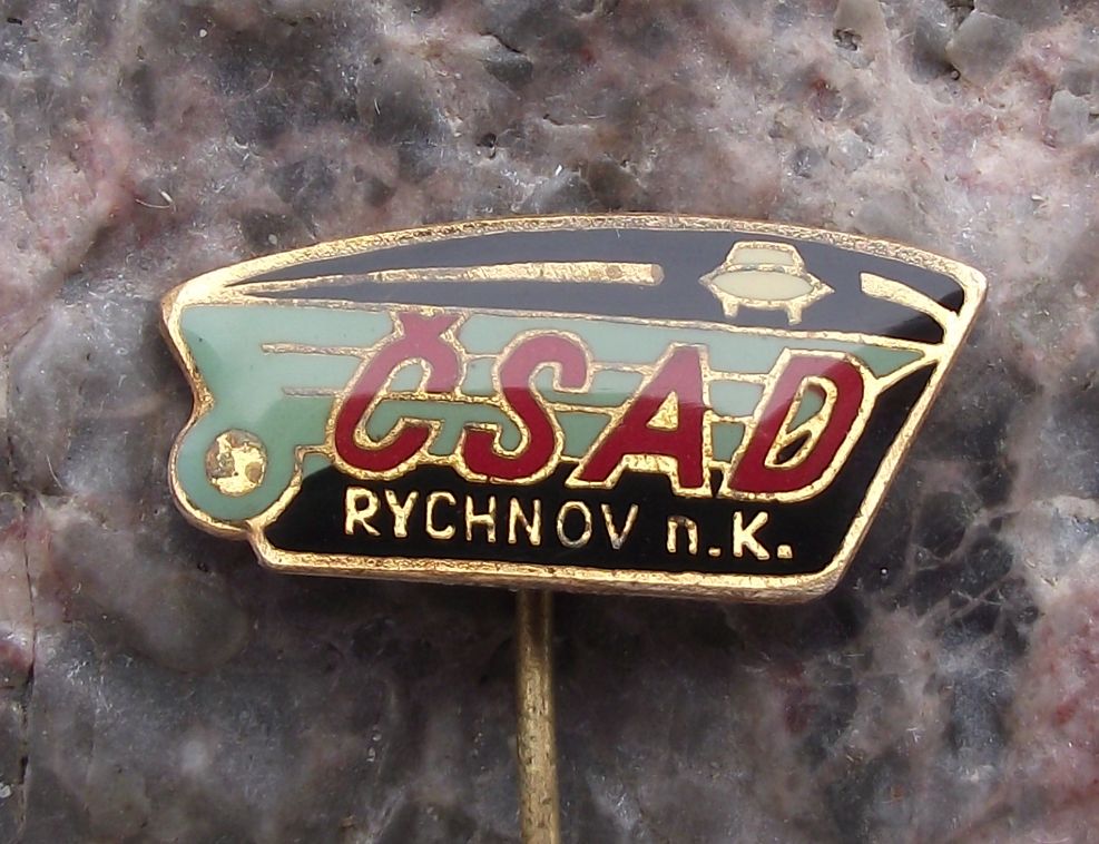Vintage Rychnov nad Kneznou Czech CSAD Bus Coach Transport Pin Badge