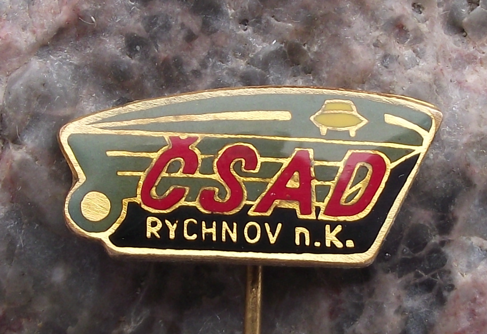 Vintage Rychnov nad Kneznou Czech CSAD Bus Coach Transport Pin Badge