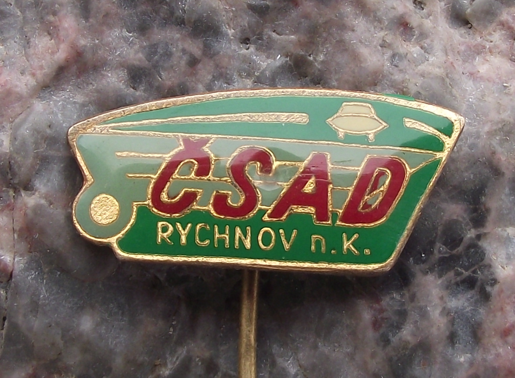 Vintage Rychnov nad Kneznou Czech CSAD Bus Coach Transport Pin Badge