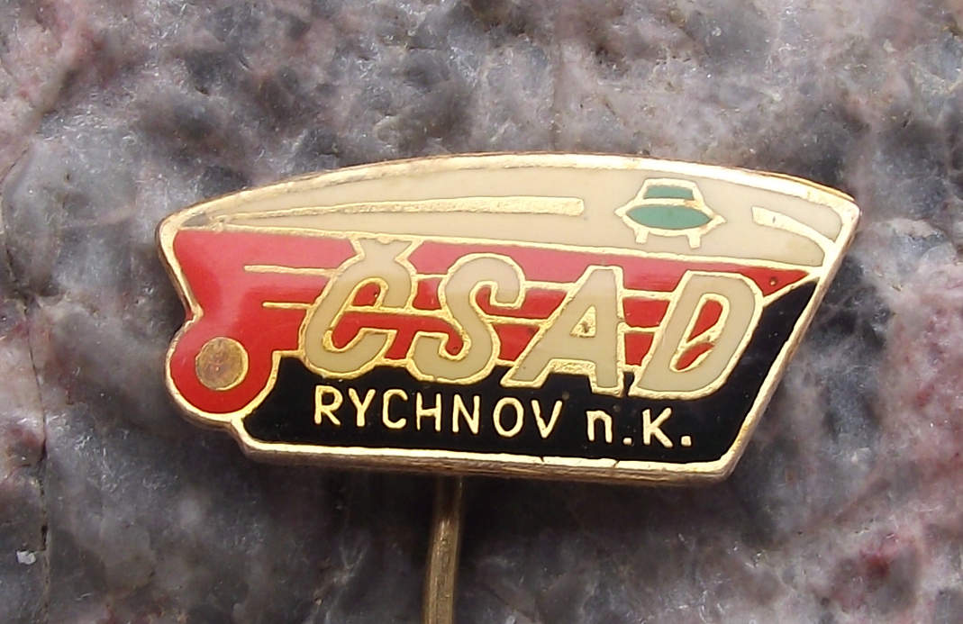 Vintage Rychnov nad Kneznou Czech CSAD Bus Coach Transport Pin Badge
