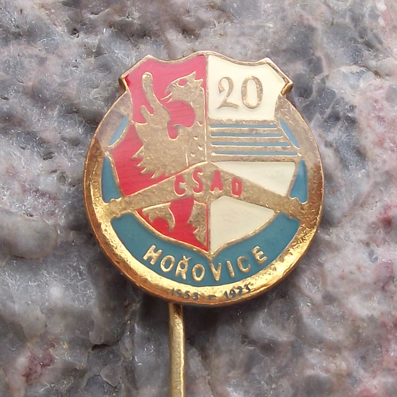 1973 City of Horovice CSAD State Bus Coach Company 20th Anniversary Pin Badge