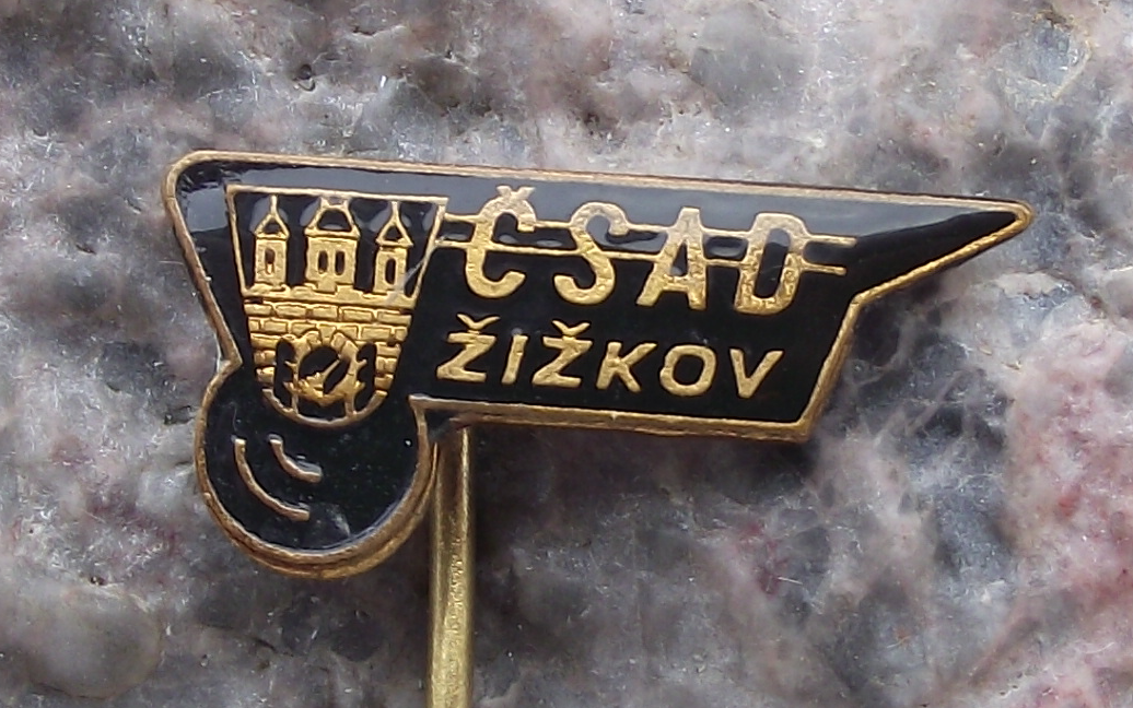 Vintage Prague Zizkov District CSAD Bus Coach Transport Firm Company Pin Badge