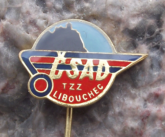 Vintage Libouchec Usti CSAD Bus Coach Transport Firm Advertising Pin Badge