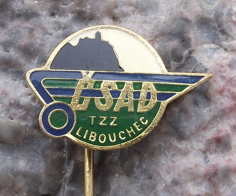Vintage Libouchec Usti CSAD Bus Coach Transport Firm Advertising Pin Badge