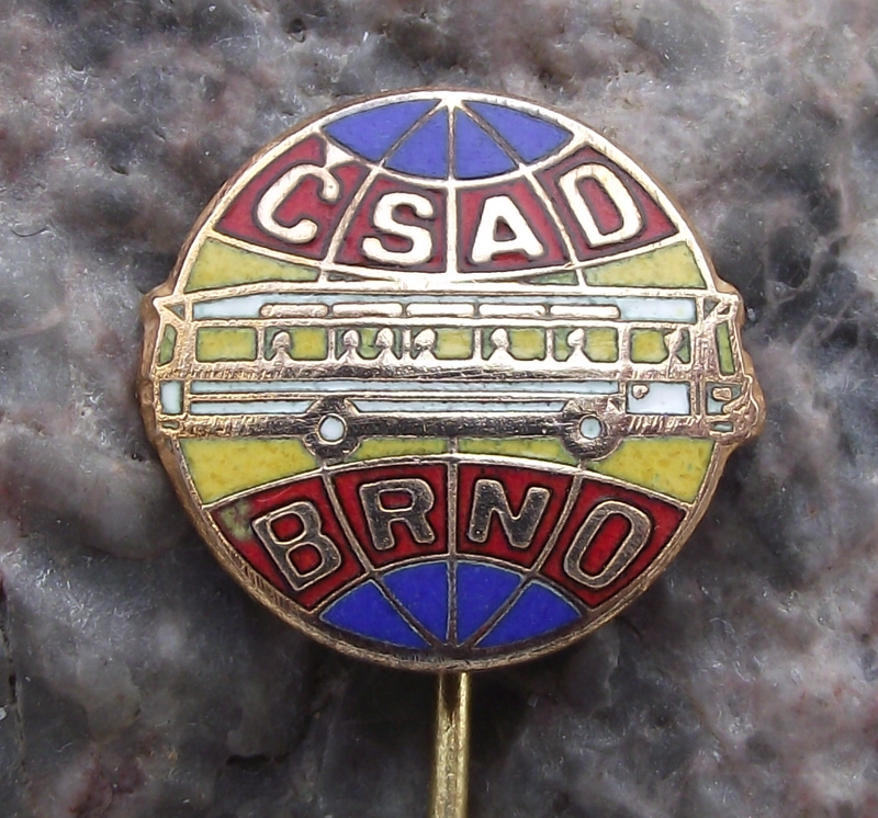 Vintage Czechoslovakia City of Brno CSAD State Bus Coach Company Pin Badge