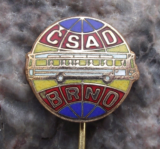 Vintage Czechoslovakia City of Brno CSAD State Bus Coach Company Pin Badge